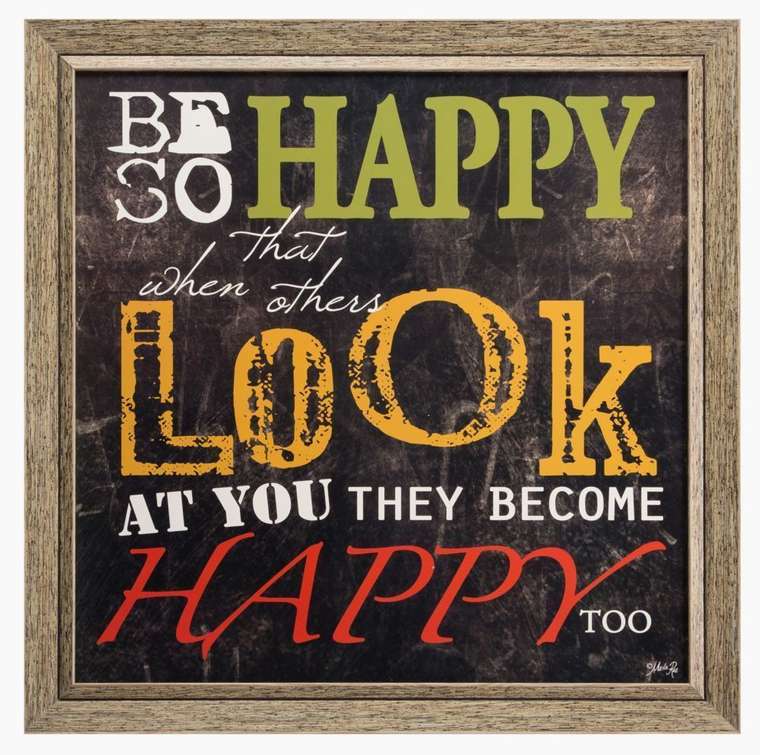 Постер в раме "Be So Happy"