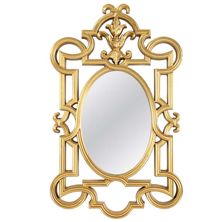 Настенное зеркало Аваллон в золотистой раме