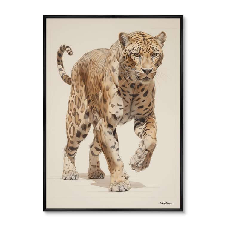 Репродукция картины Leopards hunt, No 1, 2024г.