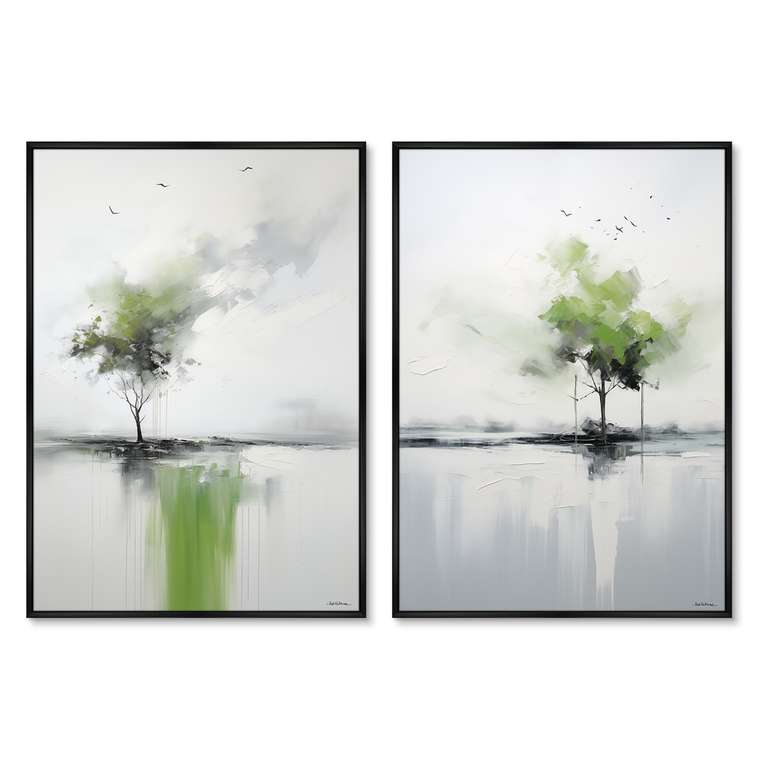 Набор из двух репродукций картин Landscape collection, Autumn comes, 2024г.