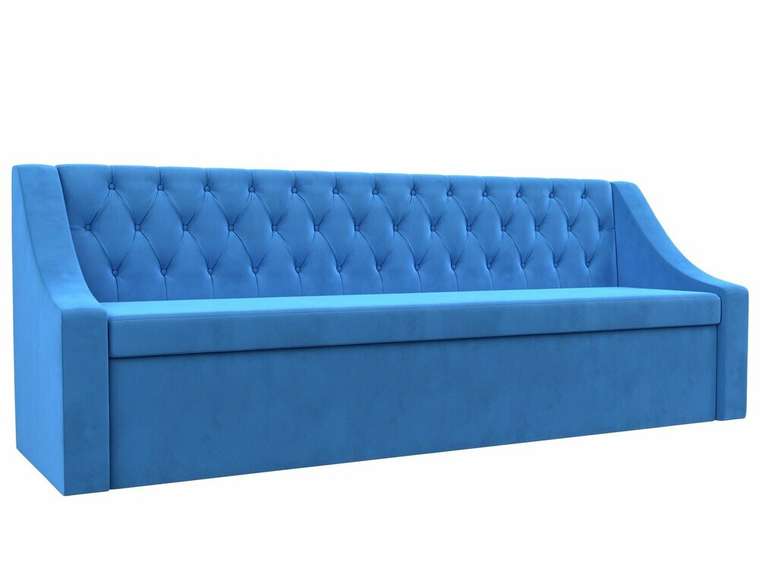 Кухонный прямой диван-кровать Мерлин голубого цвета