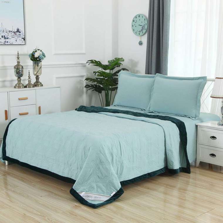 Комплект постельного белья Тоскана 160х220 зелено-мятного цвета