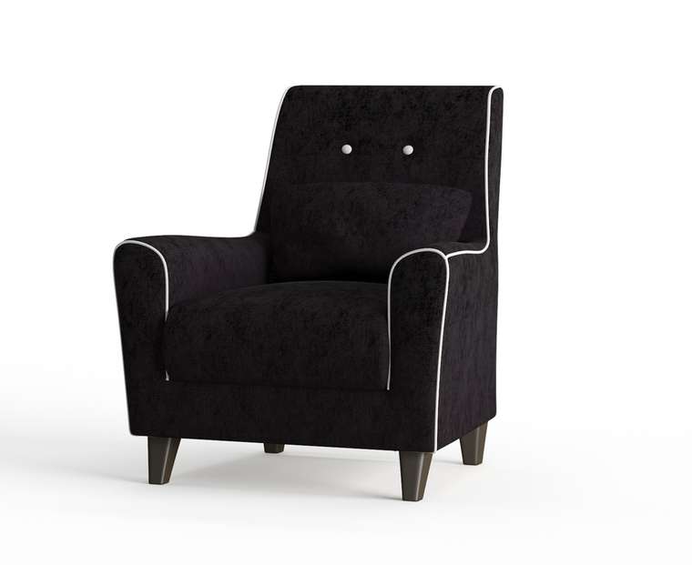 Кресло Мерлин в обивке из велюра черного цвета