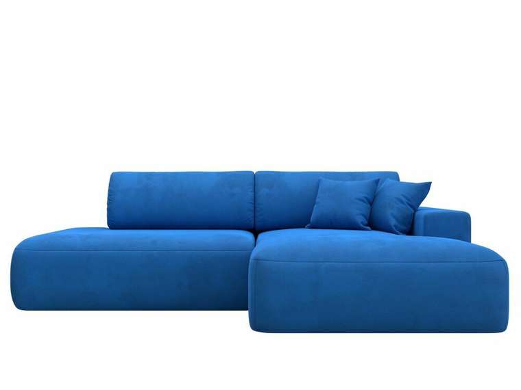 Угловой диван-кровать Лига 036 Модерн темно-голубого цвета правый угол