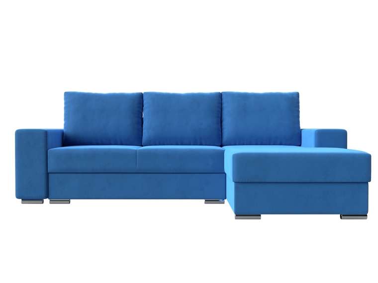 Угловой диван-кровать Дрезден голубого цвета правый угол