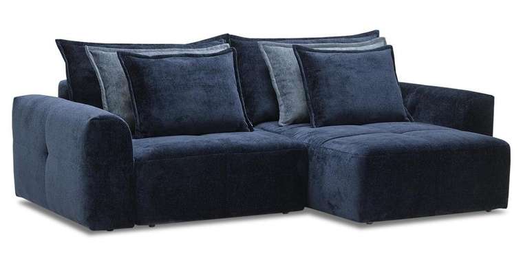 Угловой диван-кровать Ладья Ройс синего цвета
