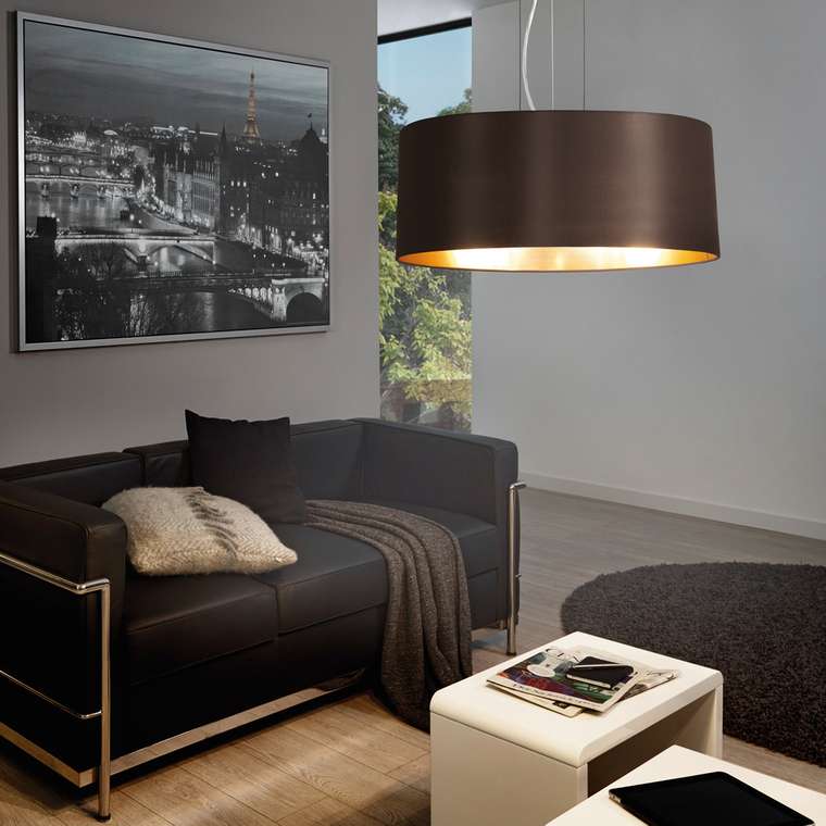 Подвесной светильник Maserlo Cappuccino 31608 (ткань, цвет золото)