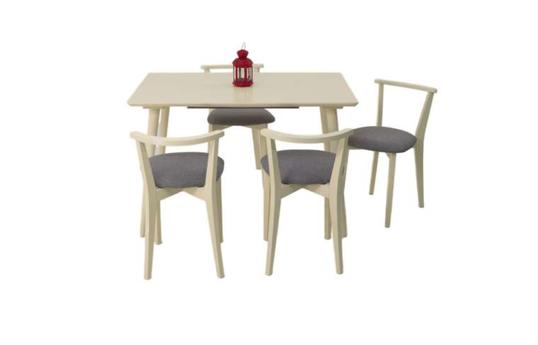 Обеденная группа Монте 120 серо-бежевого цвета