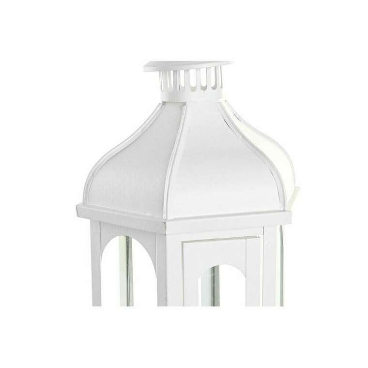 Фонарь DKD Home Decor Стеклянный Металл Белый (20 x 17 x 55 cm)