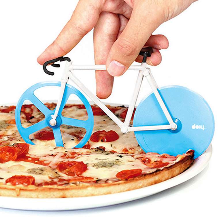 Нож для пиццы Fixie голубой/белый