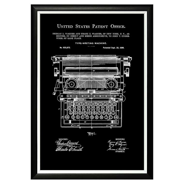 Арт-постер Патент на печатную машину 1899