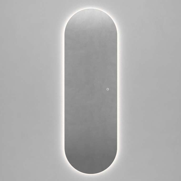 Овальное настенное зеркало Nolvis NF LED L 59х179 с нейтральной подсветкой и с сенсорной кнопкой
