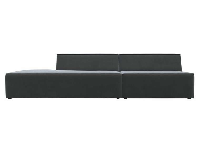 Прямой модульный диван Монс Модерн серого цвета левый