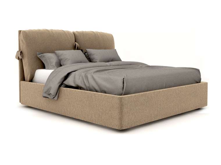 Кровать Pillow Bed 140х200 с подъёмным механизмом светло-коричневого цвета