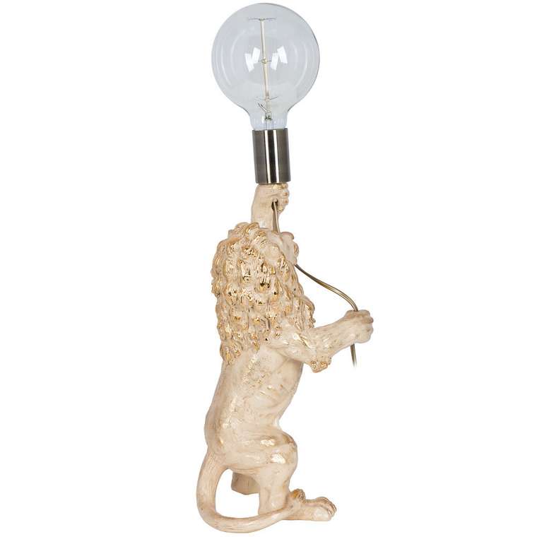 Настольная лампа Лев Ричард светло-бежевого цвета