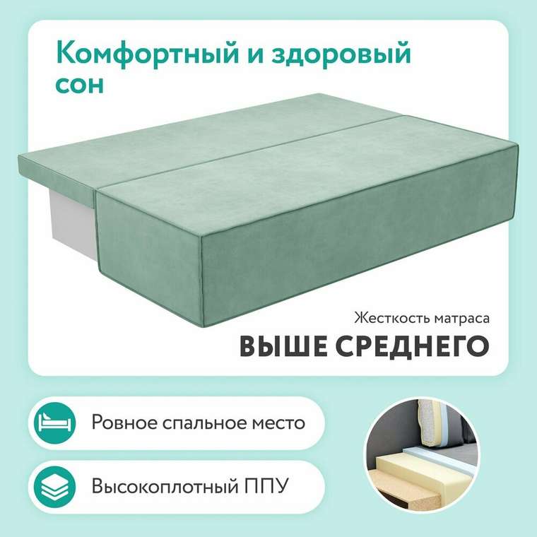Диван-кровать Корсо Lite мятного цвета