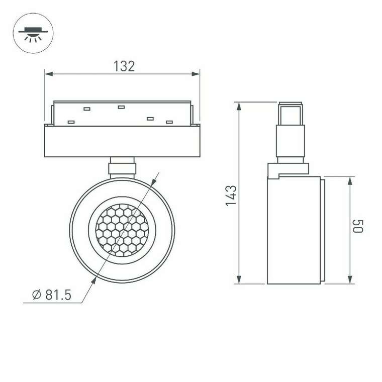 Трековый магнитный светильник Arlight MAG-ORIENT-POINT-R80-12W Day4000-MIX 047142