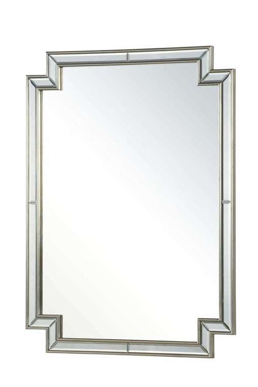 Настенное зеркало Холтон в раме серебряного цвета