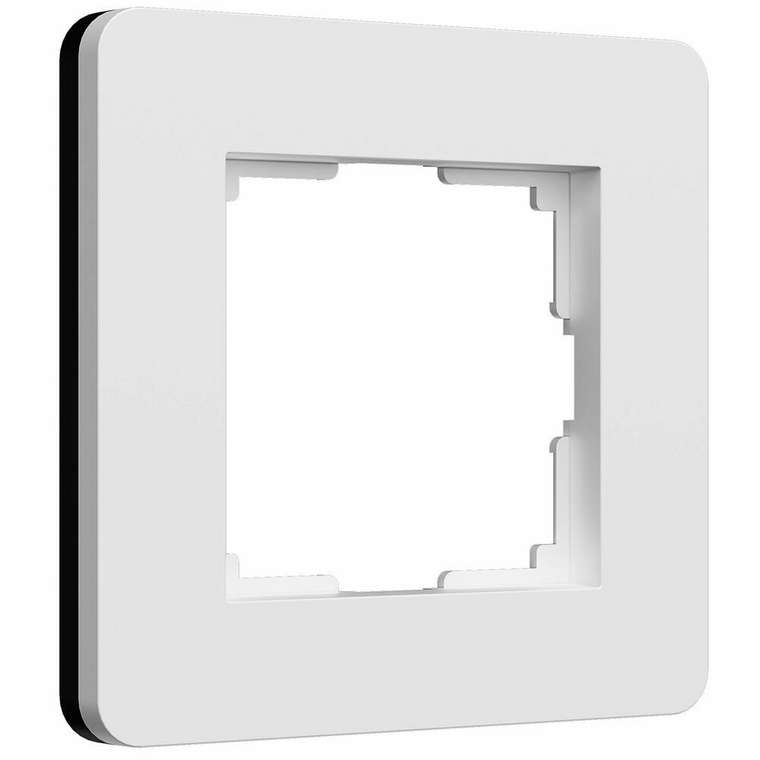 W0013068/ Рамка на 1 пост Split (белый/черный, soft-touch) W0013068 Split белый/черный, soft-touch