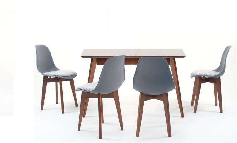 Обеденная группа Сканди 120 серо-коричневого цвета