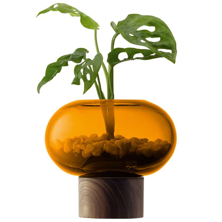 Ваза Oblate оранжево-коричневого цвета