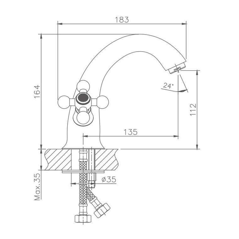 Смеситель для раковины Haiba HB1019, хром