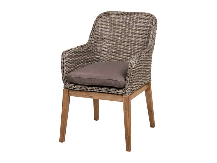 Кресло плетёное Coco Chair из искусственного ротанга серого цвета
