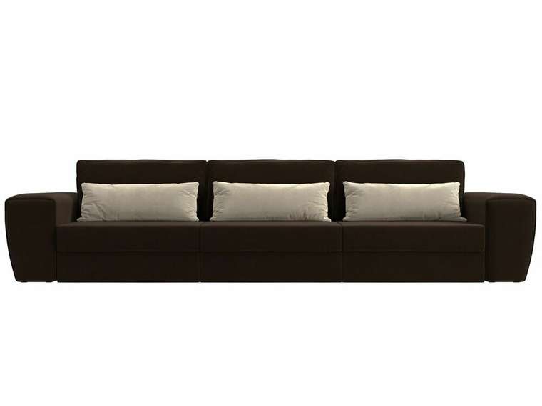 Прямой диван-кровать Лига 008 Long бежево-коричневого цвета