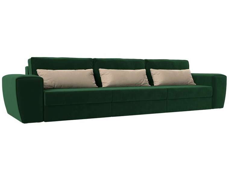 Прямой диван-кровать Лига 008 Long зеленого цвета