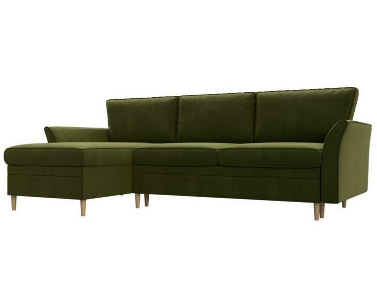 Угловой диван-кровать София зеленого цвета левый угол