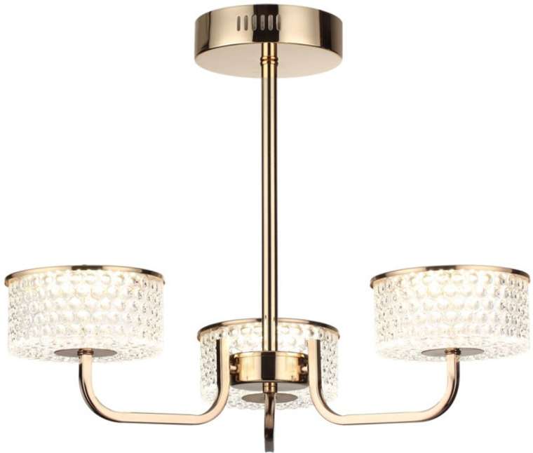 Потолочная люстра светодиодная 220 в на штанге Lumion Venice 6579/40CL золото/прозрачный/металл/пластик LED 40W 220V