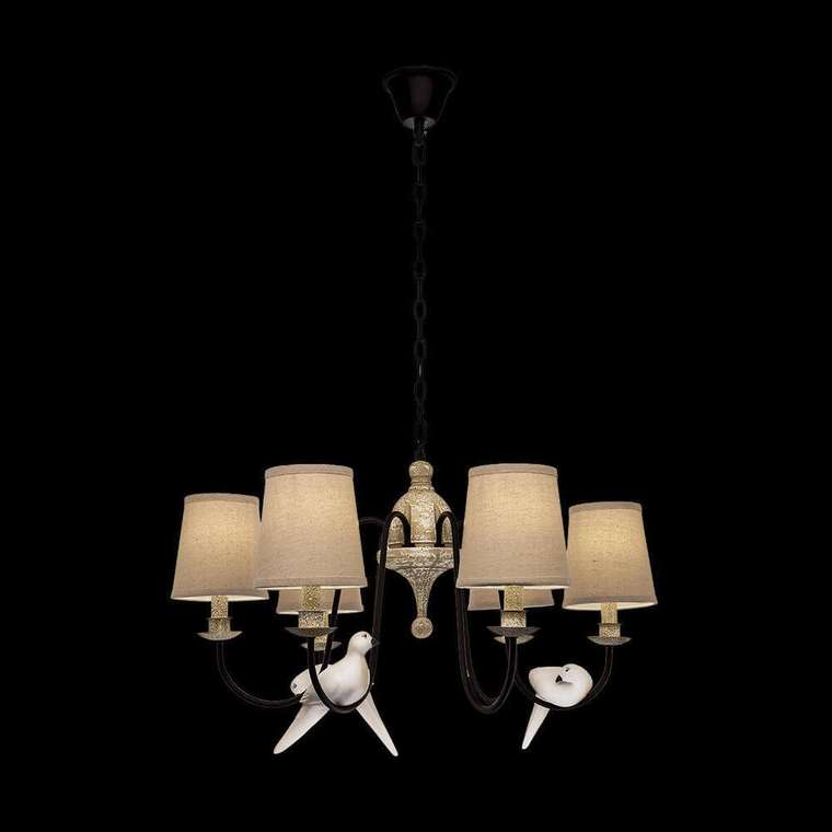 Подвесная люстра Birds Loft1029A-6 (ткань, цвет бежевый)