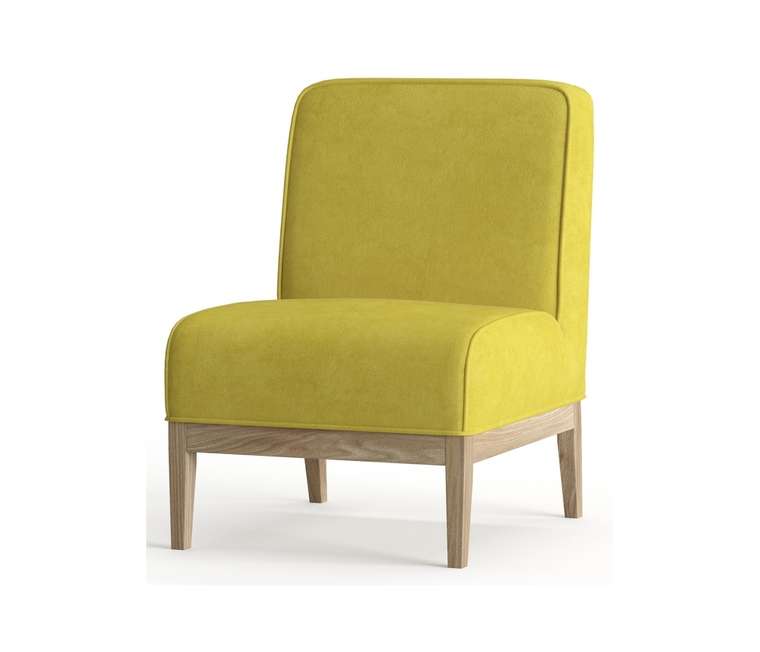 Кресло из велюра Арагорн желтогго цвета