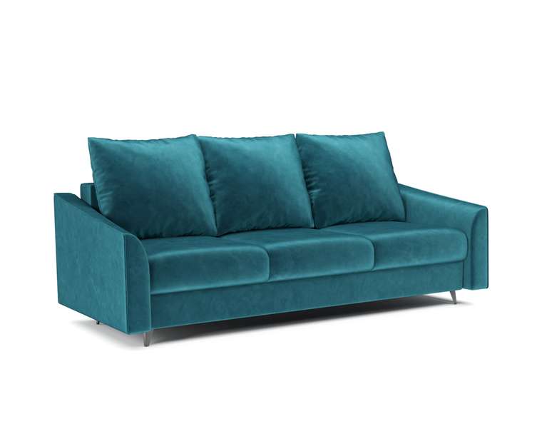 Прямой диван-кровать Уэльс сине-зеленого цвета