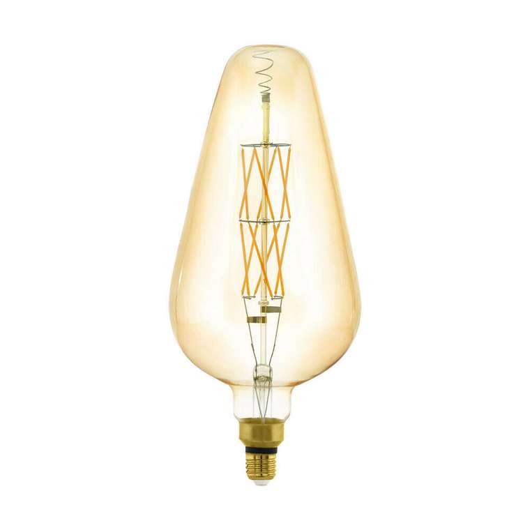 Светодиодная лампа филаментная D165 E27 8W 600Lm 2100К янтарного цвета