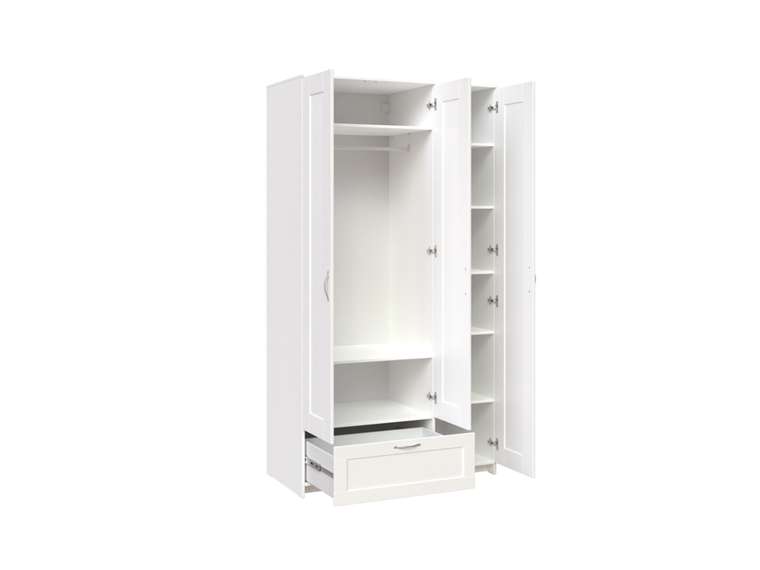 Шкаф Сириус трёхдверный белого цвета с выдвижным ящиком