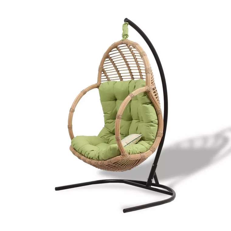 Подвесное кресло Лучиано бежево-зеленого цвета