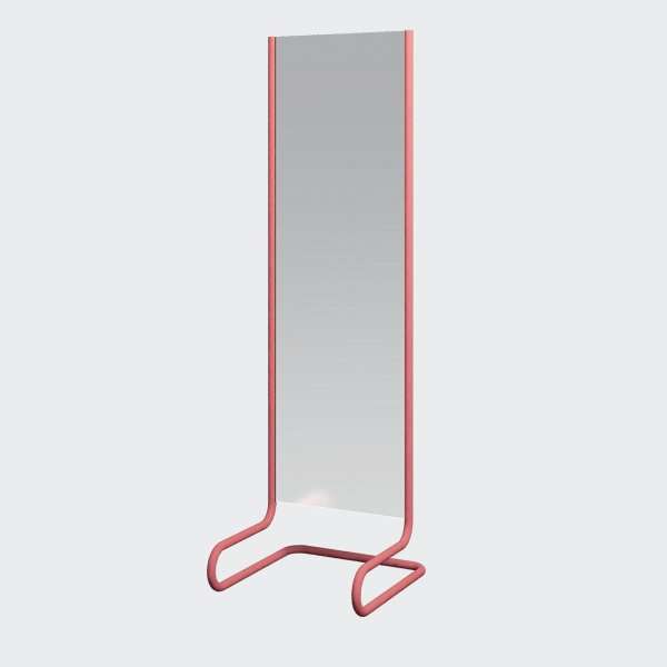 Напольное зеркало Bauhaus by Varya Schuka в раме из стали розового цвета