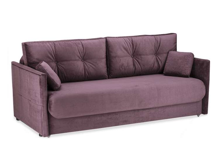 Прямой диван-кровать Шерлок бордового цвета