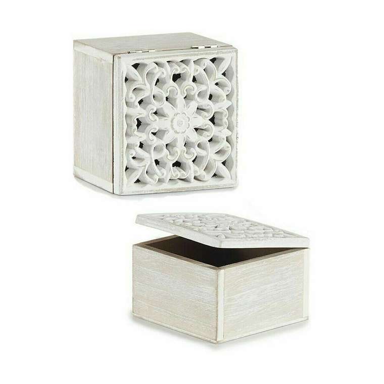 Набор шкатулокБелый Деревянный 11,5 x 8 x 11,5 cm (6 штук)