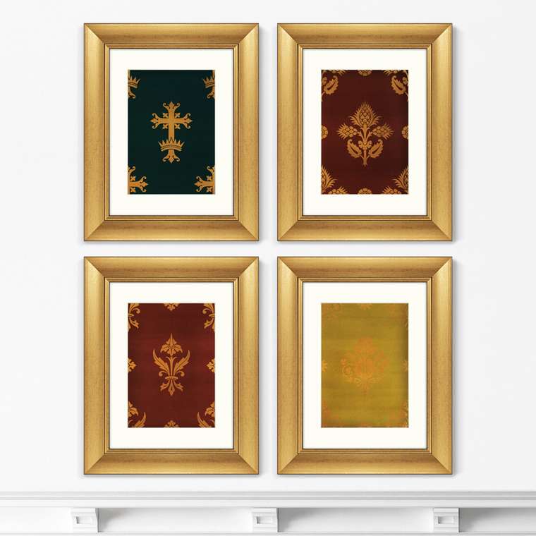 Набор из четырех репродукций картин Floral pattern III, 1892г.
