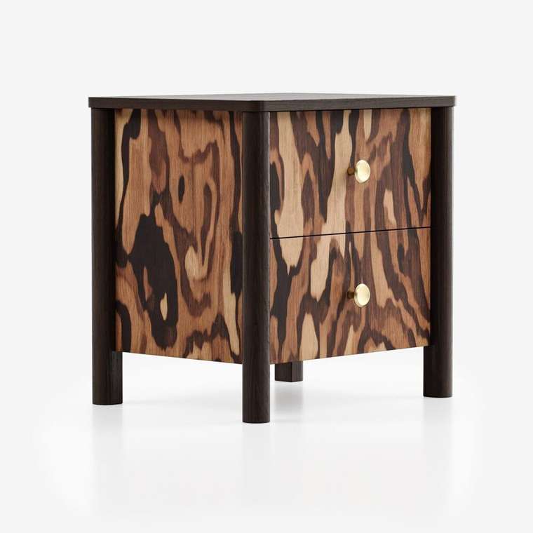 Прикроватная тумба Bergen BG014 коричневого цвета с принтом