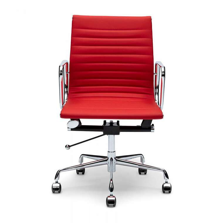  Charles  Ray Eames  Кресло Eames Style Ribbed Office Chair EA 117 красная кожа