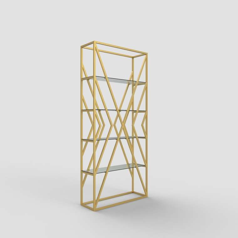 Стеллаж "Marsel" золото с бронзовым стеклом (2200х1100х300)