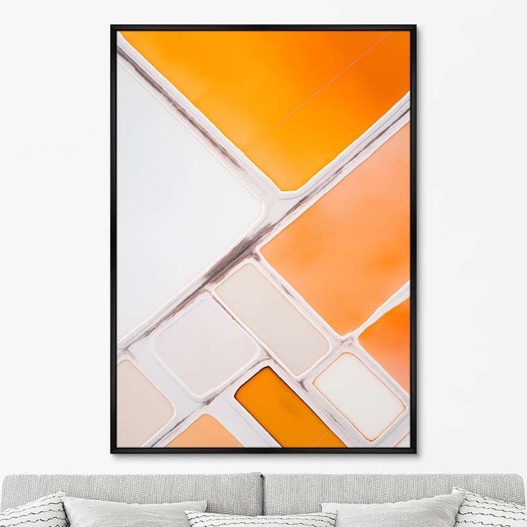 Репродукция картины Salt lakes, orange and pink, No 1, 2024г.