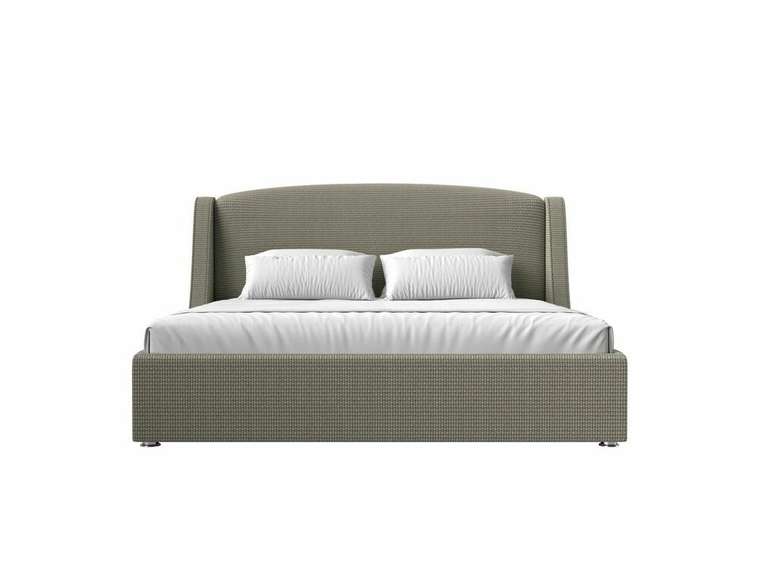 Кровать Лотос 180х200 бежево-серого цвета с подъемным механизмом