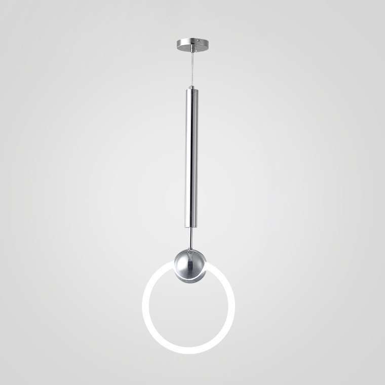 Подвесной светильник Ring L D30 бело-серебряного цвета