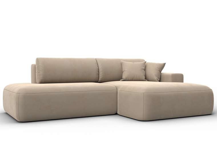 Угловой диван-кровать Лига 036 Модерн бежевого цвета правый угол
