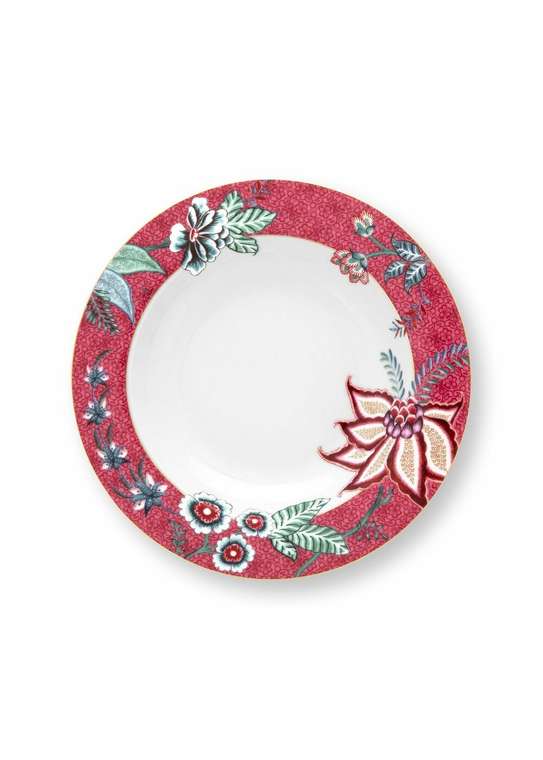 Набор из 2-х глубоких тарелок Flower Festival Dark Pink, D21,5 см
