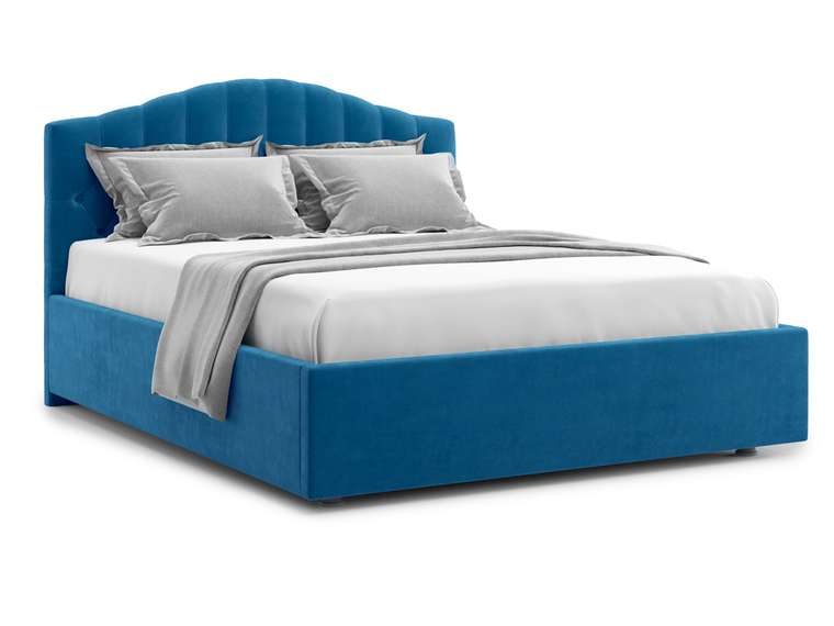 Кровать Lugano 160х200 синего цвета с подъемным механизмом